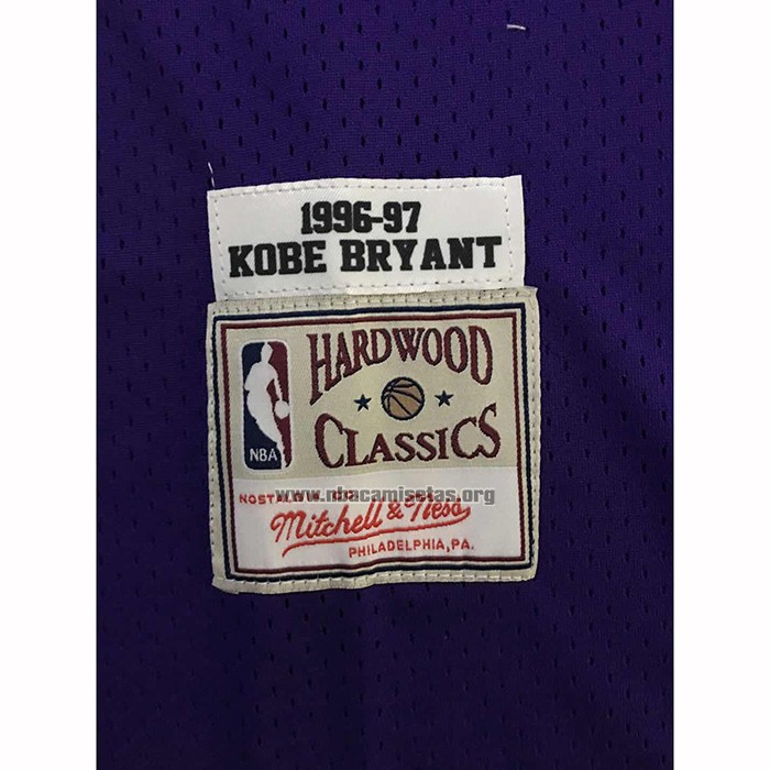 Camiseta Los Angeles Lakers Kobe Bryant NO 8 Mitchell & Ness 1996-97 Violeta